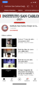 La página de YouTube del colegio ya disponible para todos.